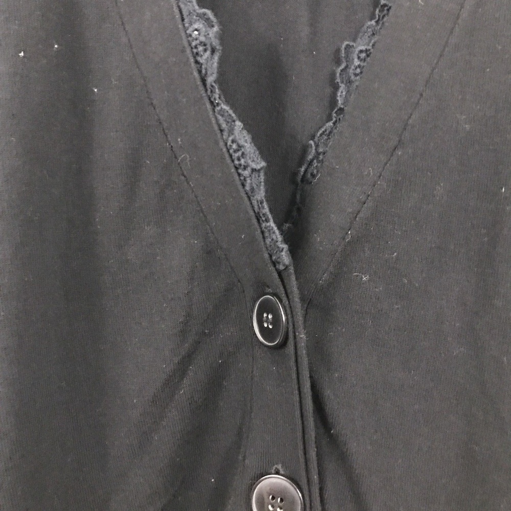 💚 4/$20 SALE! Sejour V Neck Crochet Trim Cardigan - Picture 2 of 7